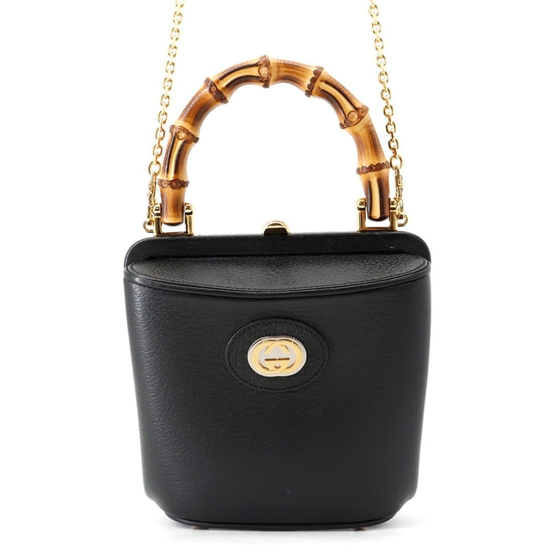 Gucci handbag, bamboo leather, 746251, GUCCI 2-way chain shoulder bag, black, handbag for women,: --- Catalog ---Category: SizeSize (HxWxD): 15cm x 12.5cm x 5.5cm / 5.9'' x 4.92'' x 2.16''Category: DesignType: Handbag, Shoulder bagColor: BlackGender: WomenMaterial: Leather Category: GeneralMPN: 61