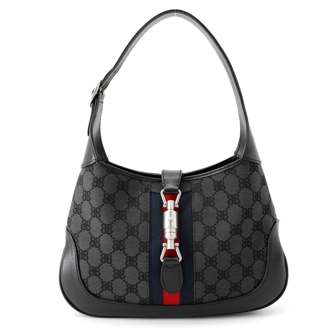 Balenciaga Shoulder Bag The Hacker Project Jackie 1961 Small 680118 Gucci Collaboration 2-way Black: --- Catalog ---Category: SizeSize (HxWxD): 18cm x 28cm x 4cm / 7.08'' x 11.02'' x 1.57''Category: DesignType: Handbag, Shoulder bagColor: BlackGender: WomenMaterial: Canvas Category: GeneralMPN: 68011