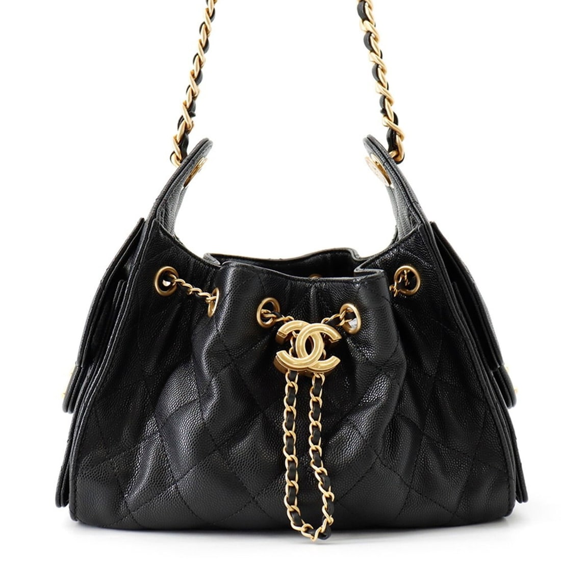 Chanel Chain Shoulder Bag CHANEL25 Mini Coco Mark Caviar Skin AS5631 CHANEL Black Handbag Women's: --- Catalog ---Category: SizeSize (HxWxD): 15cm x 22cm x 11cm / 5.9'' x 8.66'' x 4.33''Category: DesignType: Handbag, Shoulder bagColor: BlackGender: WomenMaterial: Grained Calfskin Category: GeneralM