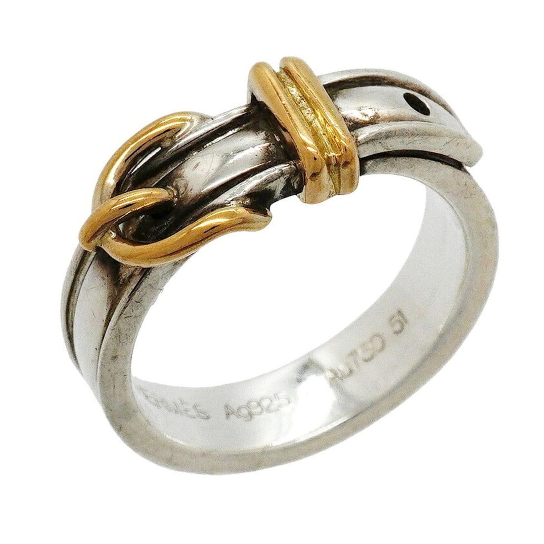 Hermes Ring Ceinture 18KYG Yellow Gold Sterling Silver 925 #51 Women's: --- Catalog ---Category: SizeUS Size: 6Brand Size: 51Category: DesignType: Band ringGender: WomenMaterial: Silver 925, Yellow gold (18K)Category: GeneralBrand: Hermes--- Item List ---Section: Conditio