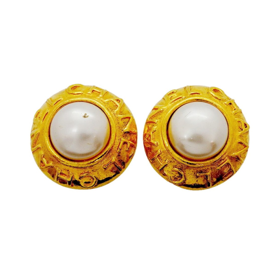 Chanel Earrings, GP Plated Faux Pearl Gold, Women's (1 of 16)