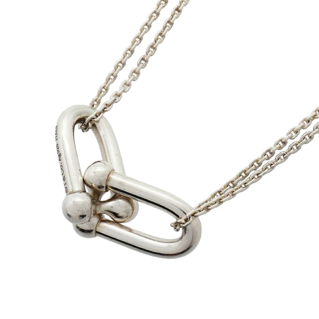 Tiffany & Co. Hardware Double Link Necklace, Sterling Silver 925, Women's (1 of 13)