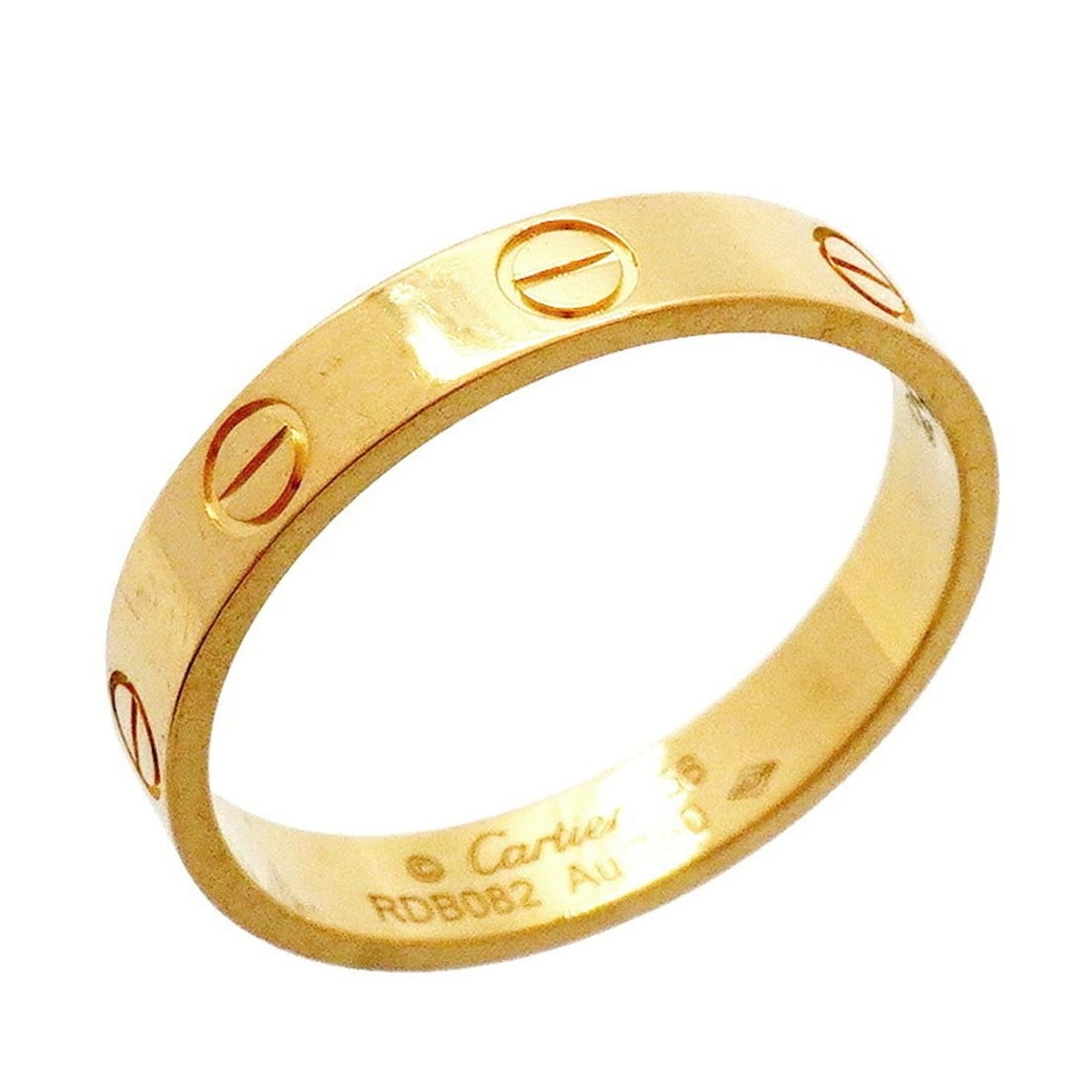 Cartier Mini Love Ring, 18K Yellow Gold, Size #56, Men's: --- Catalog ---Category: SizeUS Size: 8Brand Size: 56Category: DesignType: Band ringGender: MenMaterial: Yellow gold (18K)Category: GeneralBrand: Cartier--- Item List ---Section: ConditionRanking: Ran