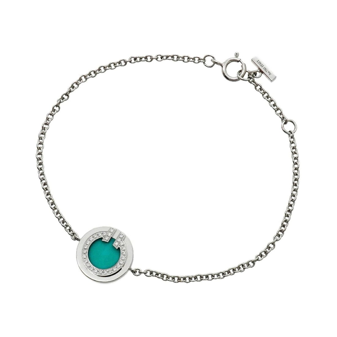 Tiffany & Co. TTWO Circle Bracelet, 18K White Gold, Diamond, Turquoise Blue, Women's: --- Catalog ---Category: SizeLength: 15cm / 5.9''Category: DesignType: Charm braceletColor: BlueStone: Diamond, TurquoiseGender: WomenMaterial: White gold (18K)Category: GeneralBrand: Tiffany--- Item 