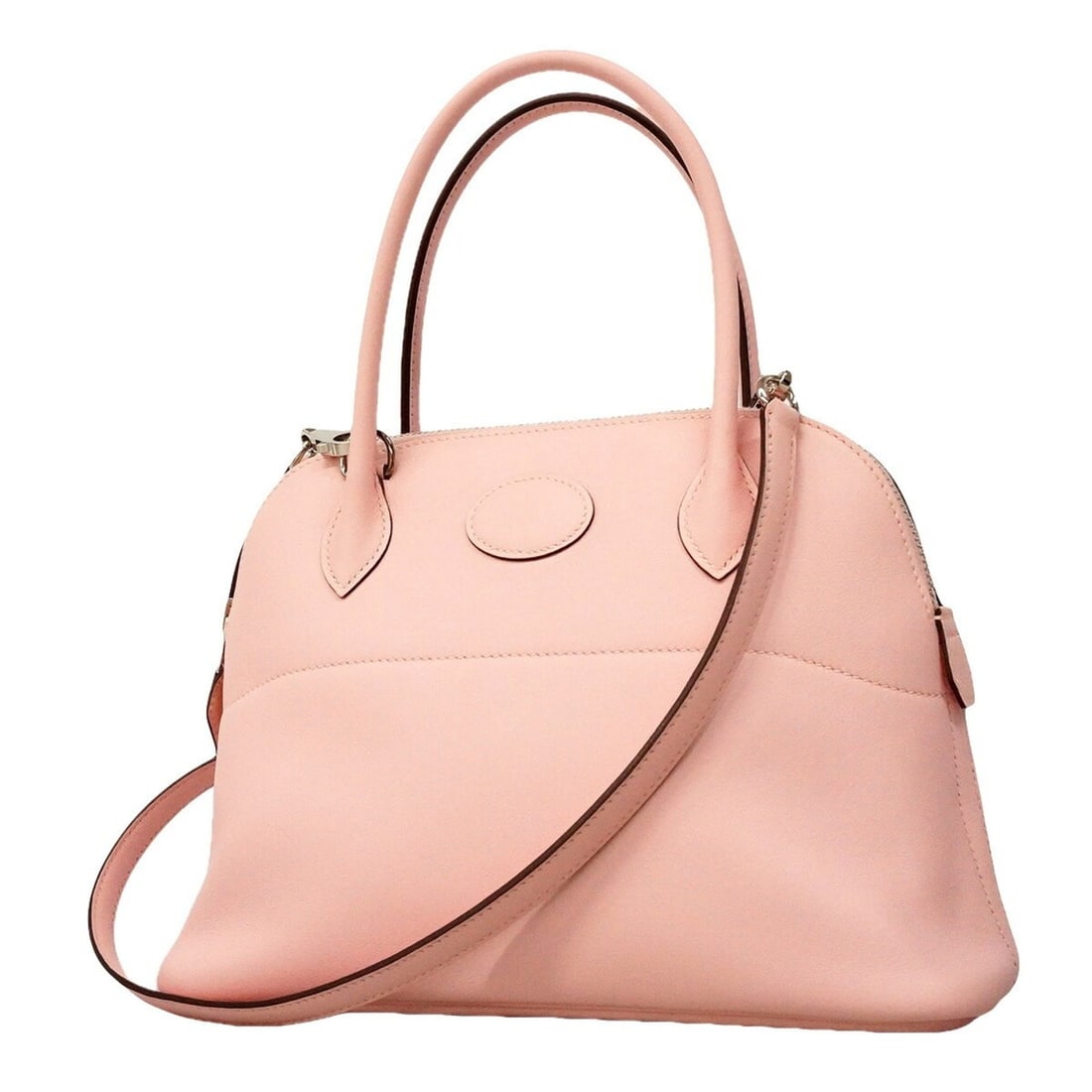 Hermes Bolide 27 Swift Leather Handbag, Rose Sakura, X Stamp, 2-way Bag for Women: --- Catalog ---Category: SizeSize (HxWxD): 18.5cm x 27cm x 10.5cm / 7.28'' x 10.62'' x 4.13''Category: DesignType: HandbagColor: Rose sakuraGender: WomenMaterial: Swift leather Hardware Color: SilverC