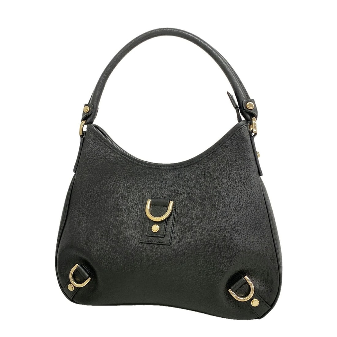 Gucci Abbey Shoulder Bag 130738 Leather Black Champagne Women's (1 of 12)