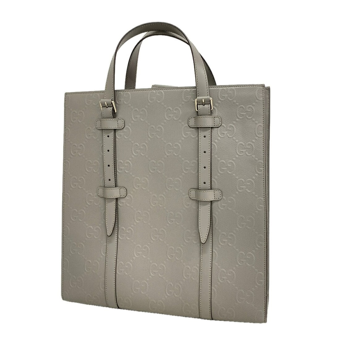 Gucci Tote Bag GG Embossed 700421 Leather Gray Men's: --- Catalog ---Category: SizeSize (HxWxD): 39cm x 35.5cm x 11cm / 15.35'' x 13.97'' x 4.33''Category: DesignType: Tote bagColor: GrayGender: MenMaterial: Leather Hardware Color: SilverCategory: Genera