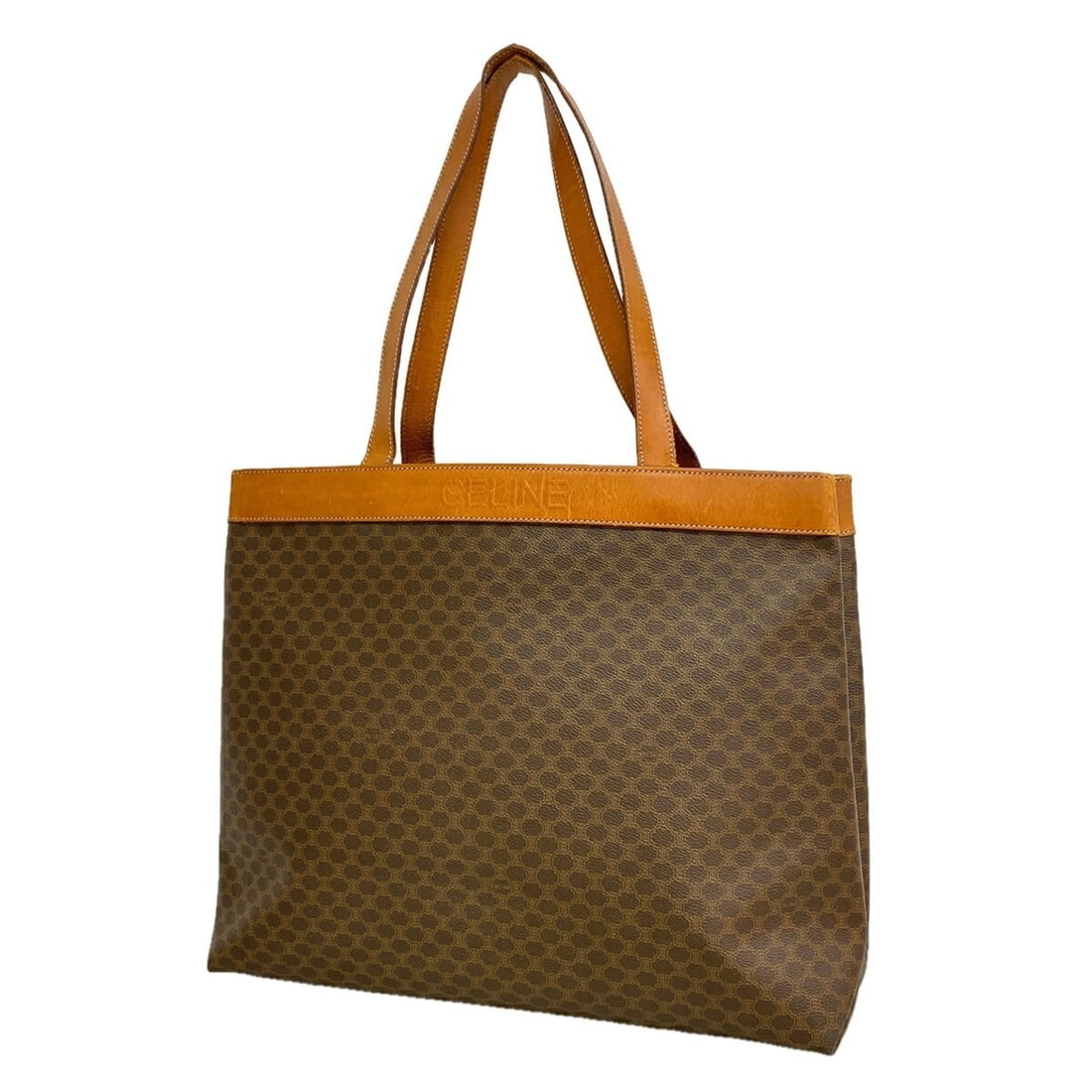 Celine Macadam Tote Bag, Brown, Women's: --- Catalog ---Category: SizeSize (HxWxD): 34.5cm x 41cm x 11.5cm / 13.58'' x 16.14'' x 4.52''Category: DesignType: Tote bagColor: BrownGender: WomenMaterial: PVC Hardware Color: GoldCategory: General