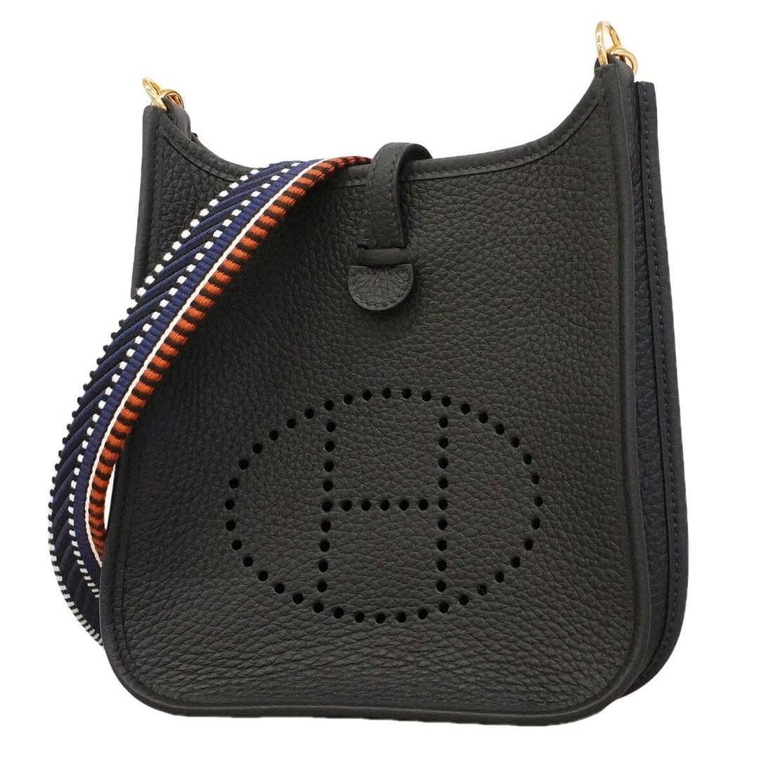 Hermes Evelyne TPM Shoulder Bag, Taurillon Clemence Leather, Blue Nuit, K Stamp, Women's: --- Catalog ---Category: SizeSize (HxWxD): 18cm x 18cm x 5.5cm / 7.08'' x 7.08'' x 2.16''Category: DesignType: Shoulder bagColor: Blue nuitGender: WomenMaterial: Taurillon clemence leather Hardware Co