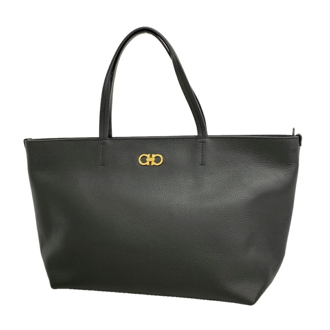 Salvatore Ferragamo Gancini Leather Tote Bag, Black, Women's: --- Catalog ---Category: SizeSize (HxWxD): 26cm x 33cm x 15cm / 10.23'' x 12.99'' x 5.9''Category: DesignType: Tote bagColor: BlackGender: WomenMaterial: Leather Hardware Color: GoldCategory: GeneralB