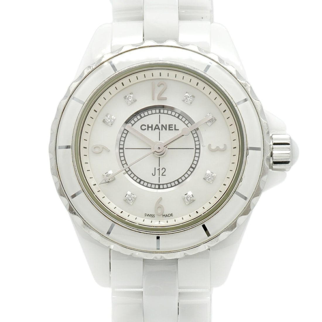 Chanel J12 8P Diamond H2570 White Dial Women's Watch (1 of 10)
