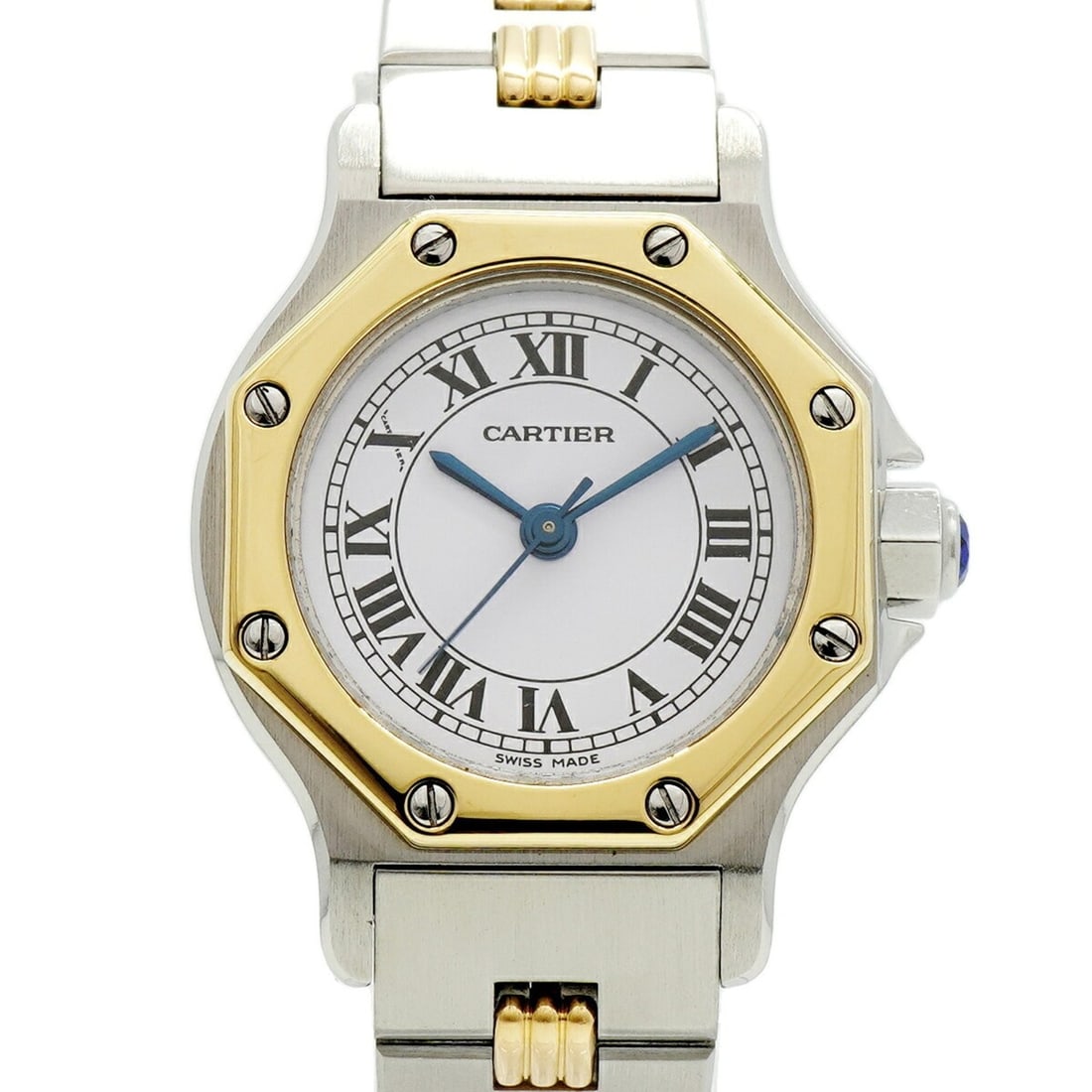 Cartier Santos Octagon SM Godron Bracelet White Dial Women's Watch (1 of 15)
