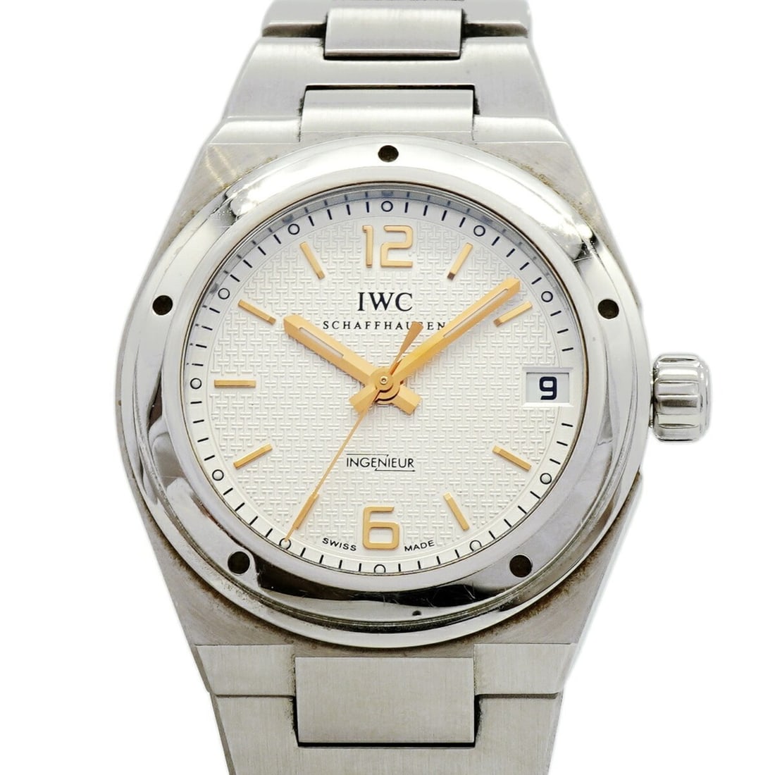 IWC Schaffhausen Ingenieur Midsize IW451503 Silver Dial Watch (Boys' Size): --- Catalog ---Category: SizeWrist Size: 17cm / 6.69''Case Diameter: 33.5mm / 1.32''Category: DesignType: WristwatchGender: BoysColor (Dial): SilverMaterial (Band): Stainless steelCategory: GeneralMPN