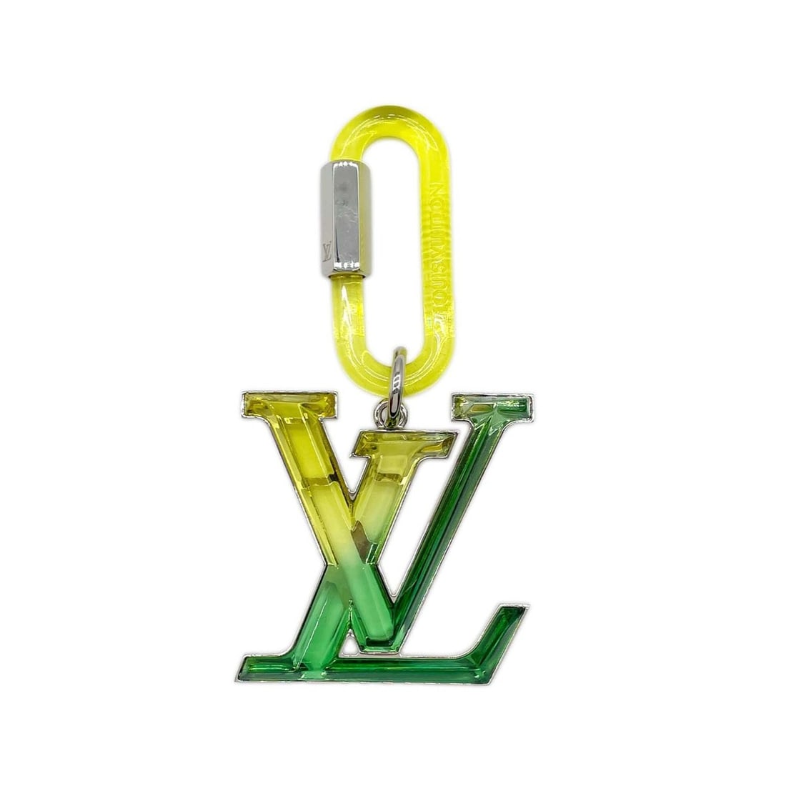 LOUIS VUITTON Bijou Sac LV Prism Bag Charm Keychain MP2366 Plastic Metal Green Men's Women's: --- Catalog ---Category: SizeSize (HxWxD): 13cm x 6.5cm x 1cm / 5.11'' x 2.55'' x 0.39''Category: DesignType: KeyringColor: Green, YellowGender: Men,WomenMaterial: Metal, PlasticCategory: GeneralBrand