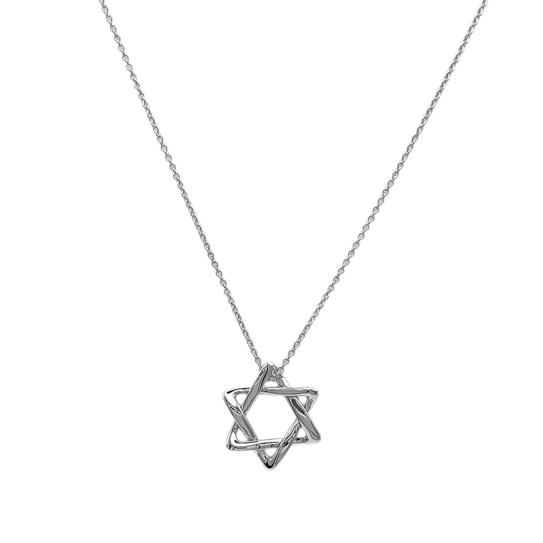 TIFFANY&Co. Star of David Necklace Pendant, Star, SV925 Silver, Men's & Women's: --- Catalog ---Category: SizePendant Size: 18mm x 16mm / 0.7'' x 0.62''Neck Circumference: 41 cm / 16.14''Category: DesignColor: SilverGender: Men,WomenMaterial: Silver 925Pendant Type: PendantNecklac