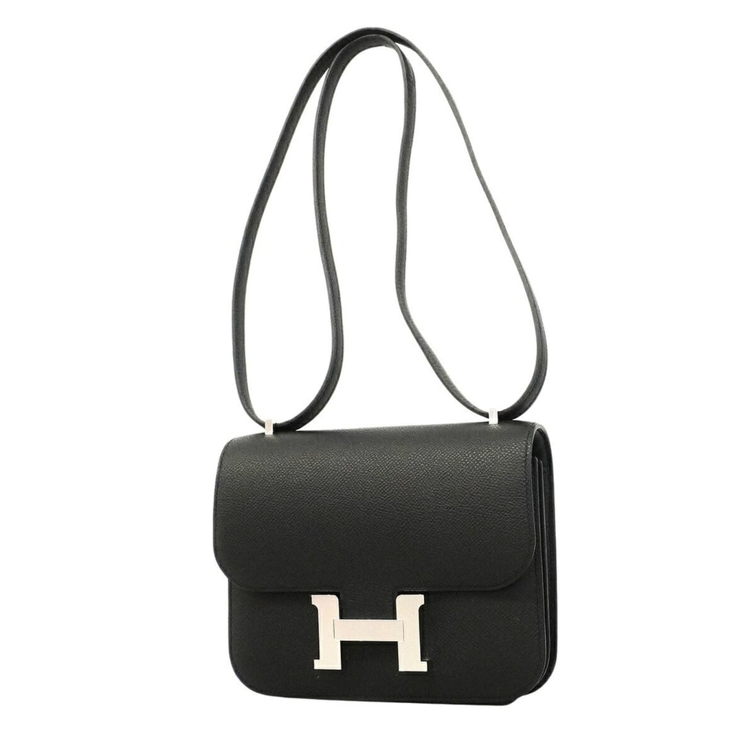 Hermes Constance Mini Shoulder Bag, Veau Epsom Leather, Black, G Stamp, Women's (1 of 19)