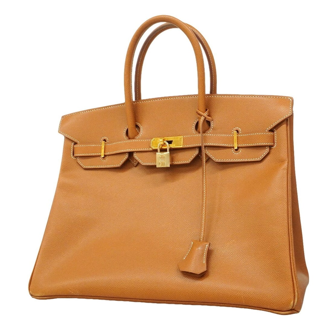 Hermes Birkin 35 handbag, Courchevel leather, gold, ?Z stamp, ladies'.: --- Catalog ---Category: SizeSize (HxWxD): 29cm x 34cm x 18cm / 11.41'' x 13.38'' x 7.08''Category: DesignType: HandbagColor: GoldGender: WomenMaterial: Courchevel leather Hardware Color: GoldCategory