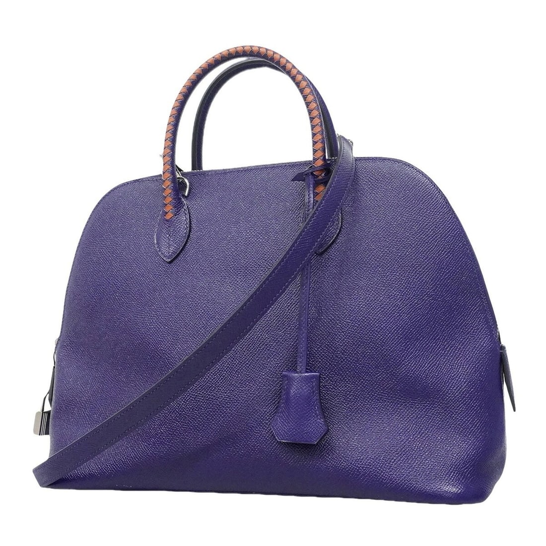 Hermes Bolide 31 1923 Tressage Veau Epsom Blue Ancre Handbag, C Stamp, 2-way bag for women: --- Catalog ---Category: SizeSize (HxWxD): 24cm x 31cm x 12cm / 9.44'' x 12.2'' x 4.72''Category: DesignType: HandbagColor: BlueGender: WomenMaterial: Leather Hardware Color: SilverLeather/Fur Type: E