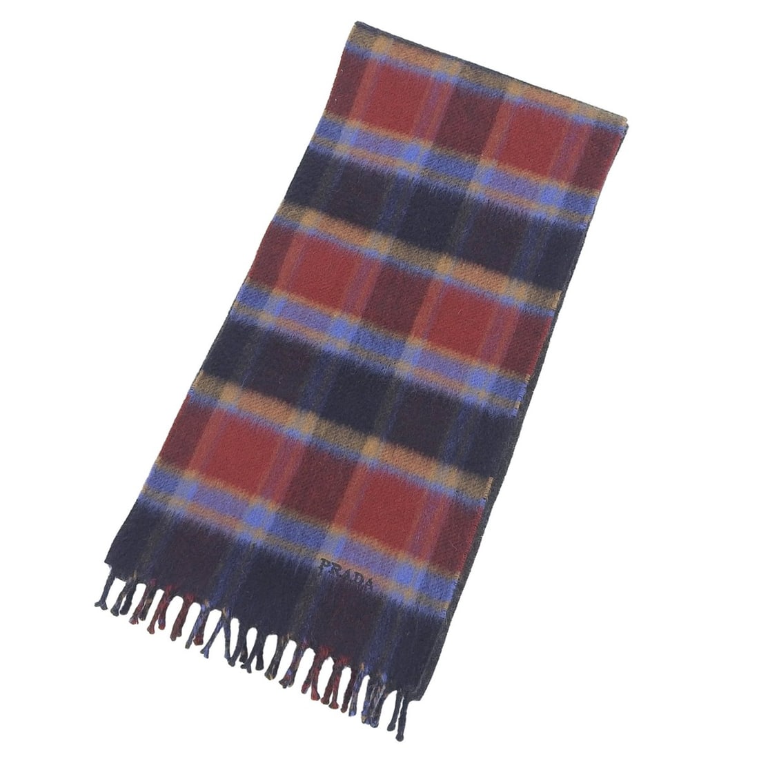 PRADA (Prada) 2020 model, 100% cashmere, check pattern, logo embroidery, fringed stole/scarf,: --- Catalog ---Category: SizeSize (LxW): 1.67m x 20cm / 65.74'' x 7.87''Category: DesignType: StoleColor: Multi-colorGender: MenMaterial: Cashmere Category: GeneralBrand: PradaCountry of Origin: Italy