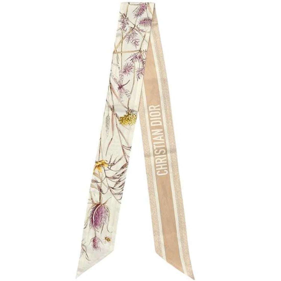 Christian Dior Scarf Muffler Ribbon Mitzah 0087289 44HER106I607 Silk White Beige Women's: --- Catalog ---Category: SizeSize (LxW): 1.03m x 6cm / 40.55'' x 2.36''Category: DesignType: ScarfColor: Beige, WhiteGender: WomenMaterial: Silk Category: GeneralMPN: 0087289 44HER106I607Brand: Christ