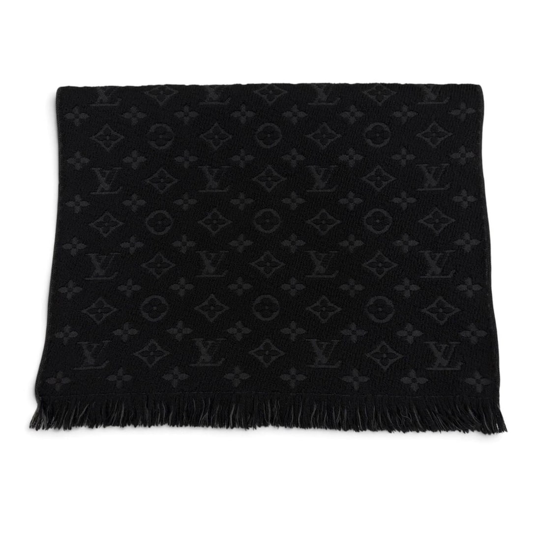LOUIS VUITTON (Louis Vuitton) 2019 model M70520 100% Wool Monogram Classic Fringed Stole/Scarf, (1 of 15)