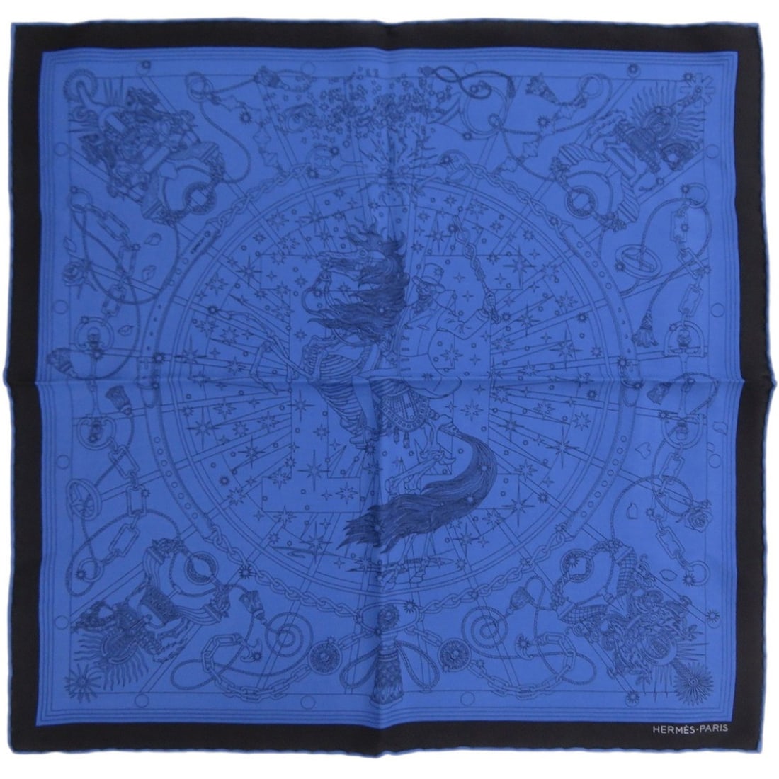 Hermes Carre 45 Petit C'est La Fete Scarf Muffler Silk Marine 0513 HERMES Women's: --- Catalog ---Category: DesignType: ScarfColor: Black, BlueGender: WomenMaterial: Silk Category: GeneralBrand: HermesCountry of Origin: France--- Item List ---Section: ConditionRanking: Rank SA Used 