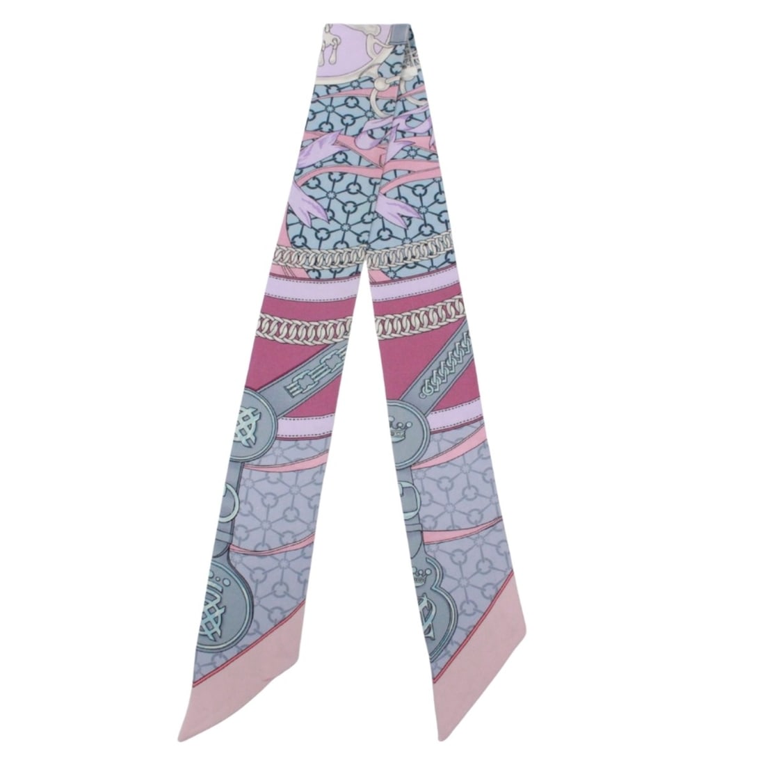 HERMES Twilly "La Promenade du Matin" (Morning Walk) Scarf/Muffler, Silk, Purple, Blue, Pink: --- Catalog ---Category: SizeSize (LxW): 86cm / 33.85''Category: DesignType: ScarfColor: Blue, Pink, PurpleGender: WomenMaterial: Silk Category: GeneralBrand: HermesCountry of Origin: France--- Item L