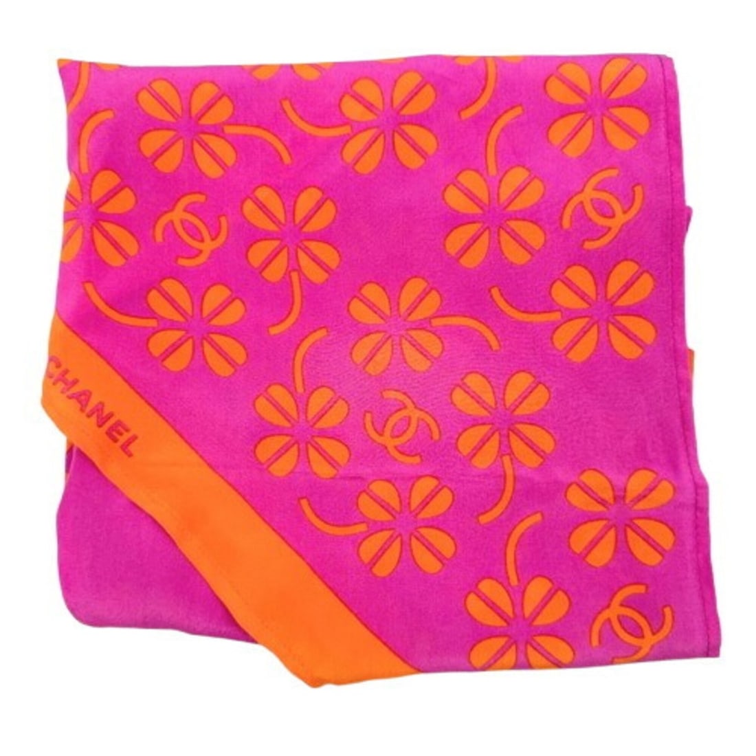 CHANEL Coco Mark Clover Scarf (Pink) - 2