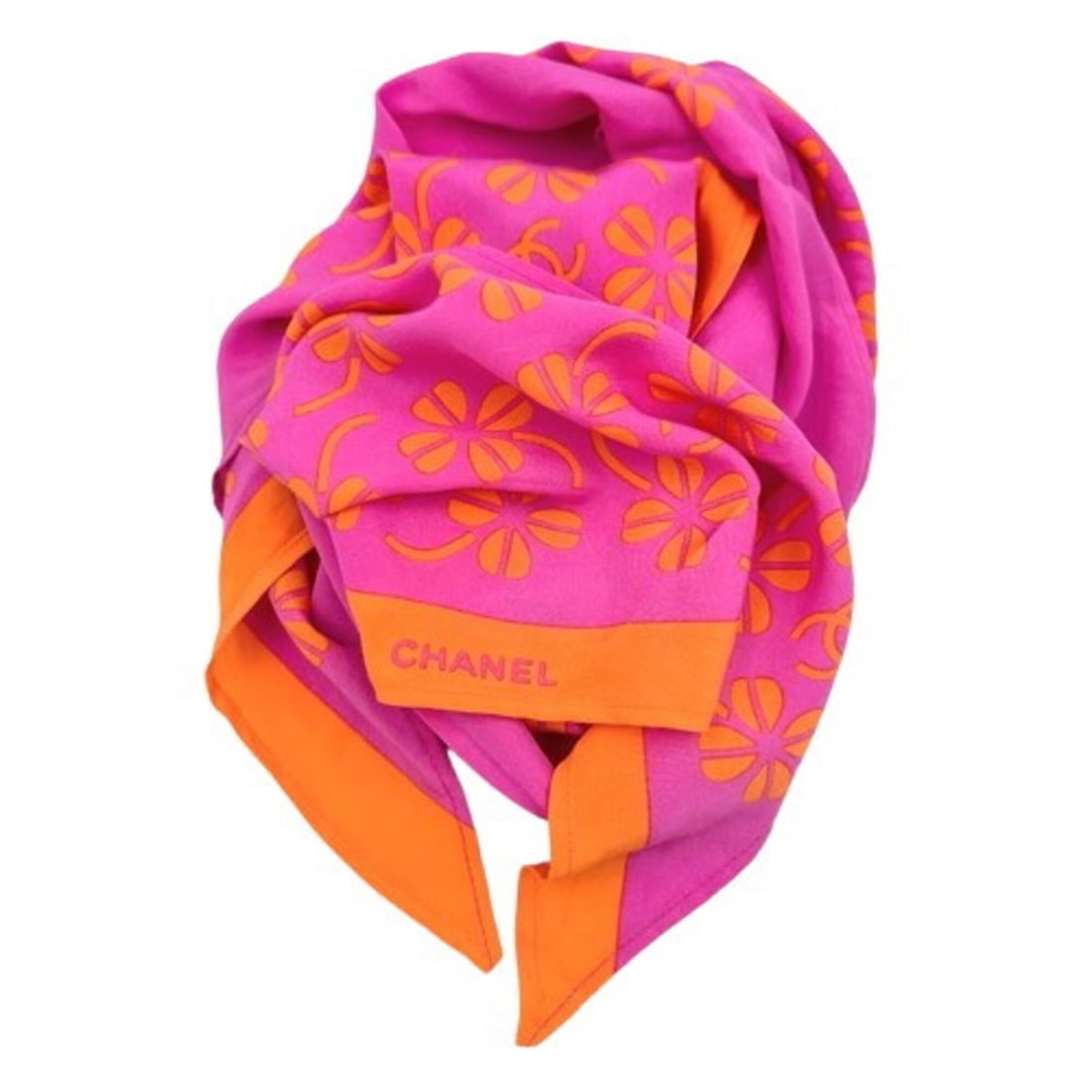 CHANEL Coco Mark Clover Scarf (Pink) - 3