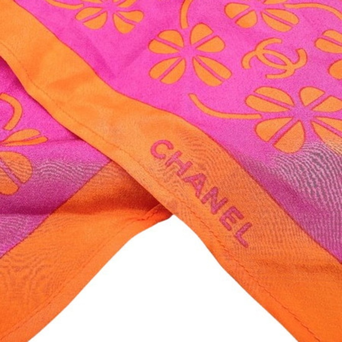 CHANEL Coco Mark Clover Scarf (Pink) - 4