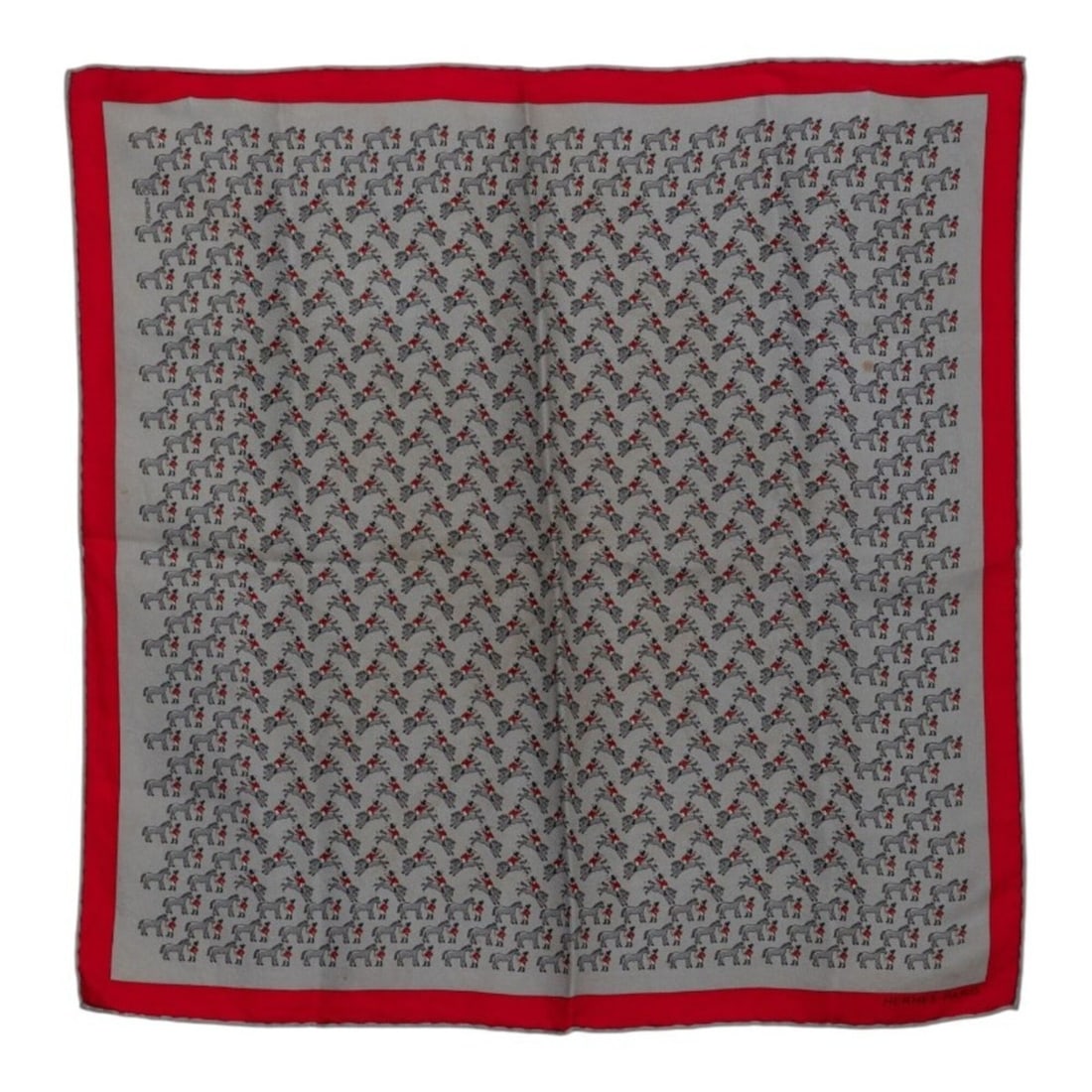 Hermes Carre 45 Petit Equestrian Motif Scarf Muffler Gray Red Silk Women's HERMES: --- Catalog ---Category: SizeSize (LxW): 41cm x 41cm / 16.14'' x 16.14''Category: DesignType: ScarfColor: Gray, Red colorGender: WomenMaterial: Silk Category: GeneralBrand: Hermes--- Item List ---Sect