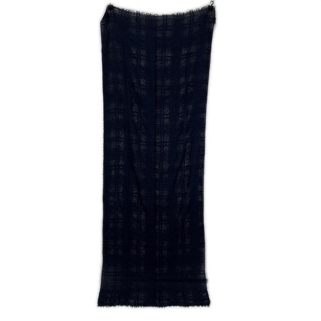 HERMES Navy Cashmere x Silk Check Stole/Scarf - Fashion Accessory: --- Catalog ---Category: SizeSize (LxW): 1.9m x 69cm / 74.8'' x 27.16''Category: DesignType: StoleColor: NavyGender: WomenMaterial: Silk Category: GeneralBrand: Hermes--- Item List ---Section: Conditi