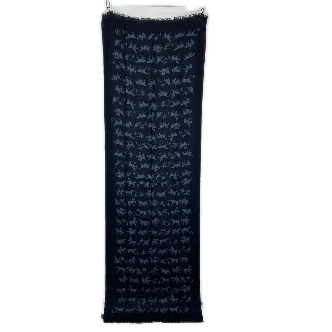 HERMES (Hermes) Navy x Gray Cashmere Silk Horse Design Stole/Scarf - Fashion Accessory: --- Catalog ---Category: SizeSize (LxW): 1.82m x 59cm / 71.65'' x 23.22''Category: DesignType: StoleColor: NavyGender: WomenMaterial: Cashmere Category: GeneralBrand: Hermes--- Item List ---Section: C