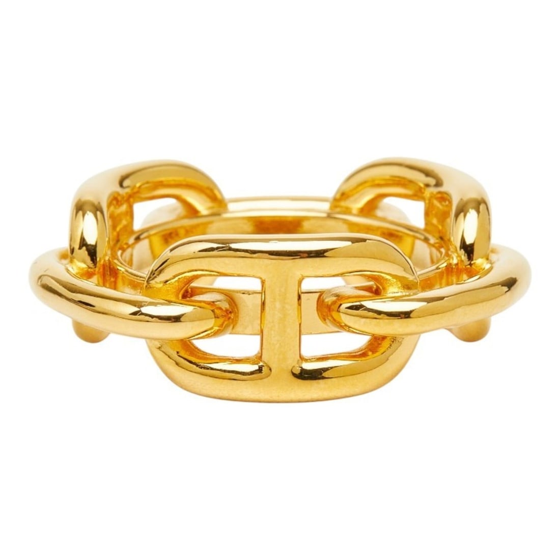 Hermes Chaine d'Ancre Legato Lugate Scarf Ring, Gold Plated, Women's: --- Catalog ---Category: SizeInner Diameter: 20.30mm / 0.80''Category: DesignColor: GoldGender: WomenCategory: GeneralBrand: Hermes--- Item List ---Section: ConditionRanking: Rank A Used - A few trace