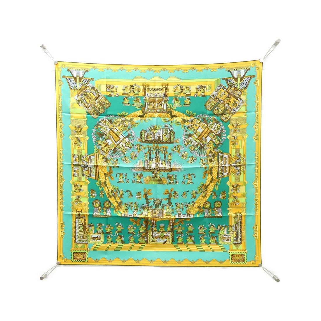 Hermes Astres et Soleils Carre Scarf Muffler: --- Catalog ---Category: SizeSize (LxW): 90cm x 90cm / 35.43'' x 35.43''Category: DesignType: ScarfColor: Brown, Green, Multi-color, YellowGender: Women,MenMaterial: Silk Category: GeneralBrand: Herme