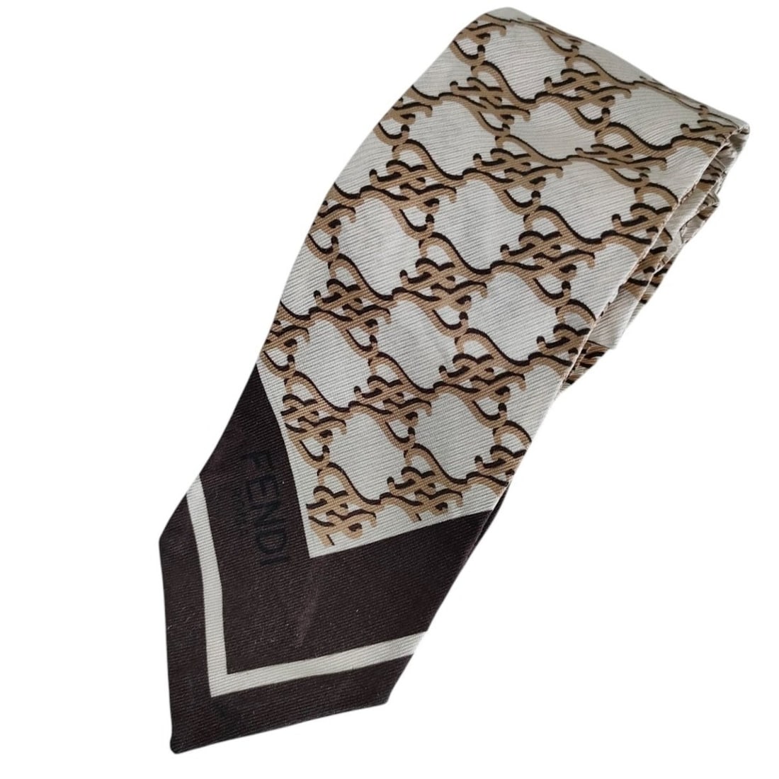 FENDI Fendi Rappie Silk Scarf Beige Brown Women's: --- Catalog ---Category: SizeWidth: 5.7cm / 2.24''Total Length: 116cm / 45.66''Category: DesignType: CravatColor: BrownGender: WomenMaterial: Silk Category: GeneralBrand: Fendi--- Item List ---Section