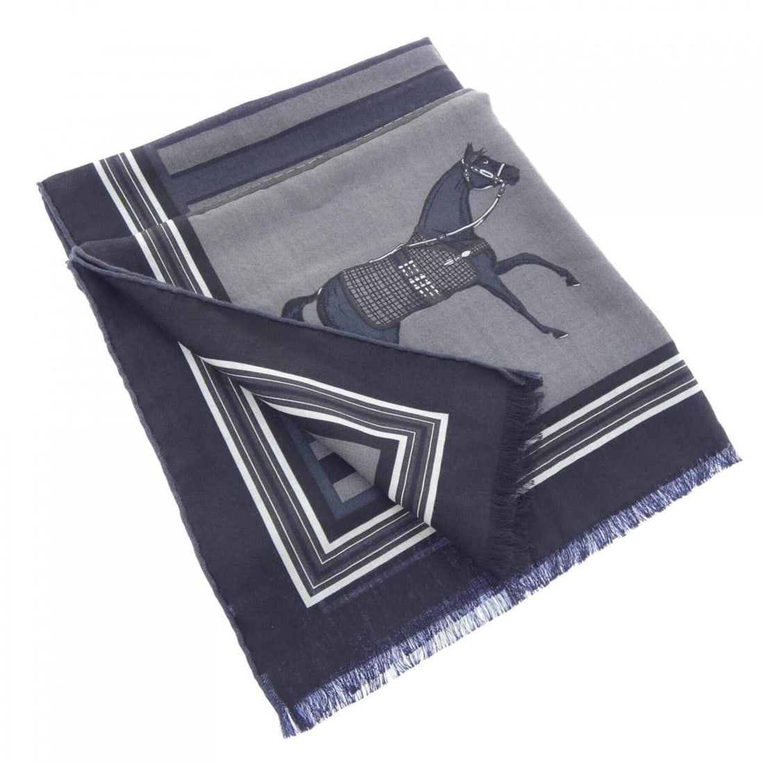 Hermes HERMES COUVERTURES NOUVELLES H693211T Scarf/Stole: --- Catalog ---Category: SizeSize (LxW): 1.77m x 63cm / 69.68'' x 24.8''Category: DesignType: StoleColor: Black, GrayGender: MenMaterial: Silk , Cashmere Category: GeneralMPN: H693211TBrand: Hermes---