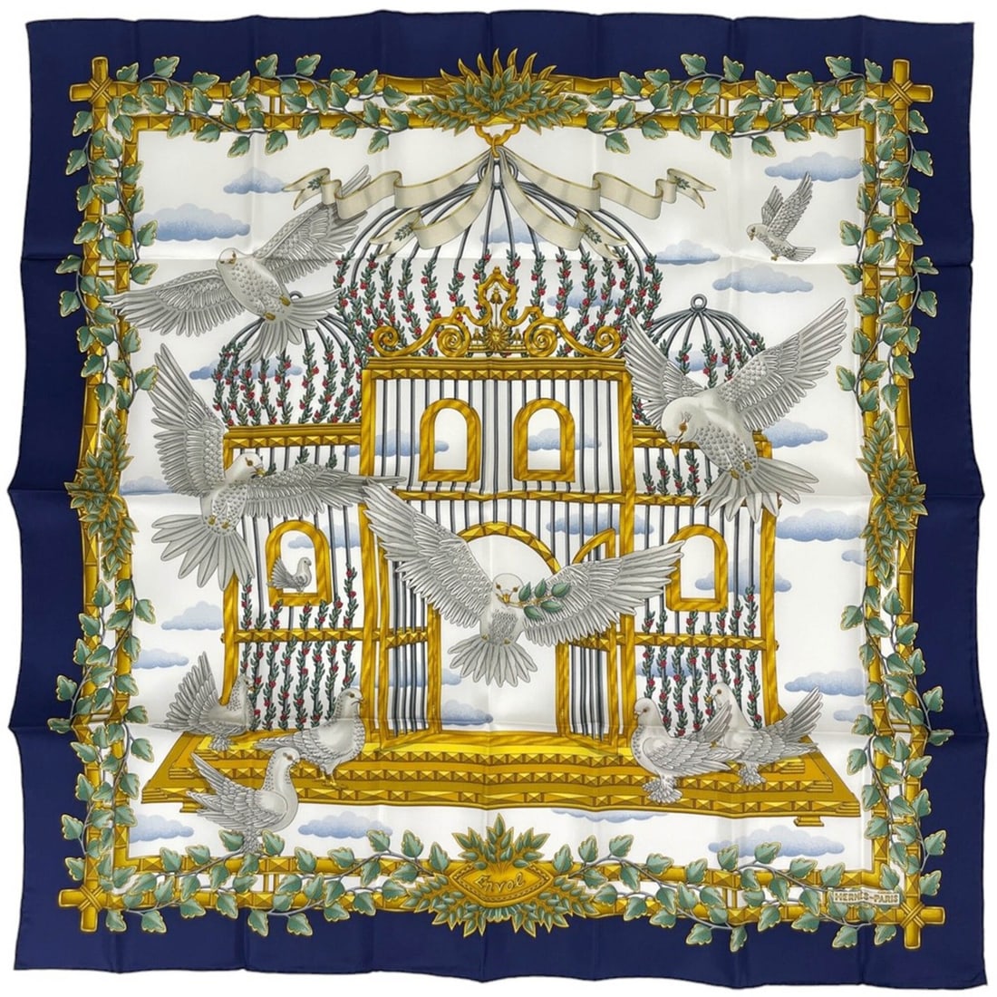 Hermes HERMES Carre 90 ENVOL Scarf Muffler, Flying Design, Silk, Navy, Multicolor, Women's: --- Catalog ---Category: SizeSize (LxW): 88cm x 89cm / 34.64'' x 35.03''Category: DesignType: ScarfColor: Multi-color, NavyGender: WomenMaterial: Silk Category: GeneralBrand: Hermes--- Item List ---Se