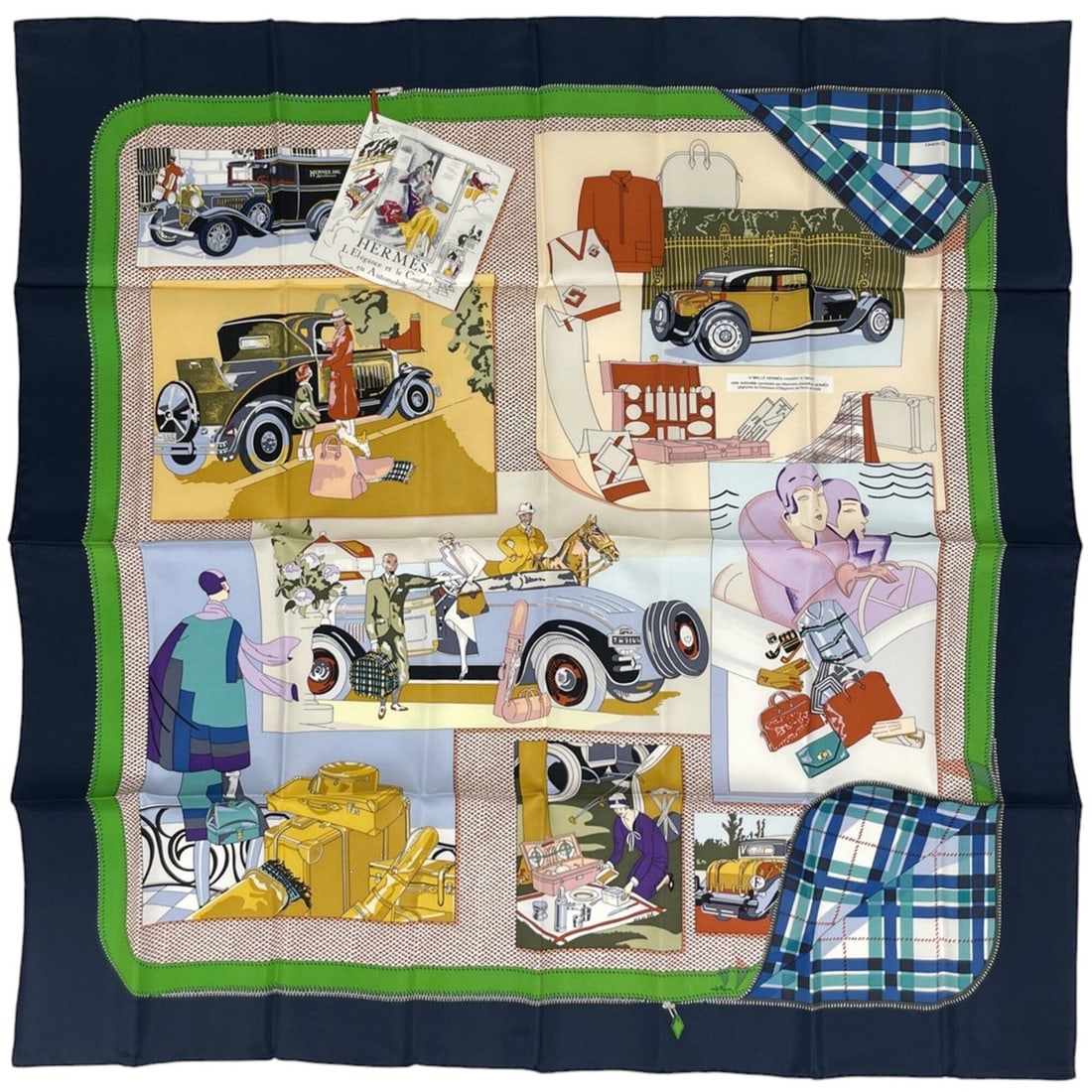 Hermes Carre 90 L Elegance et le Confort en Automobile Scarf Muffler, Silk, Navy, Multicolor,: --- Catalog ---Category: SizeSize (LxW): 88cm x 89cm / 34.64'' x 35.03''Category: DesignType: ScarfColor: Multi-color, NavyGender: WomenMaterial: Silk Category: GeneralBrand: Hermes--- Item List ---Se