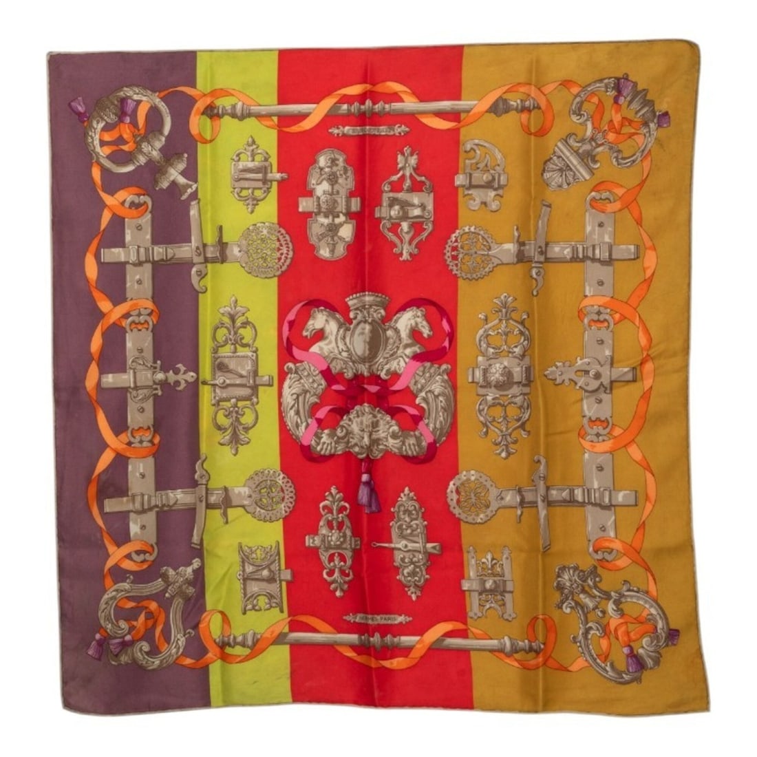 Hermes Carre 60 Ironwork Ferronnerie Scarf Muffler Multicolor Silk Women's HERMES: --- Catalog ---Category: SizeSize (LxW): 64.5cm x 64cm / 25.39'' x 25.19''Category: DesignType: ScarfColor: Multi-colorGender: WomenMaterial: Silk Category: GeneralBrand: Hermes--- Item List ---Sectio