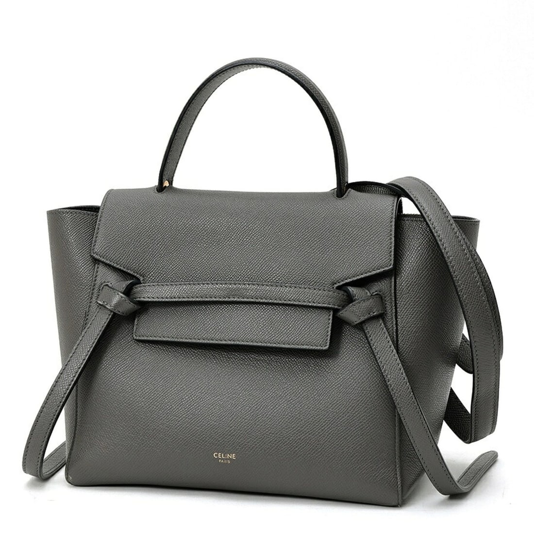 Celine CELINE Belt Bag Micro Shoulder 189153ZVA.10DC 18015 Grained Calfskin Gray (1 of 10)