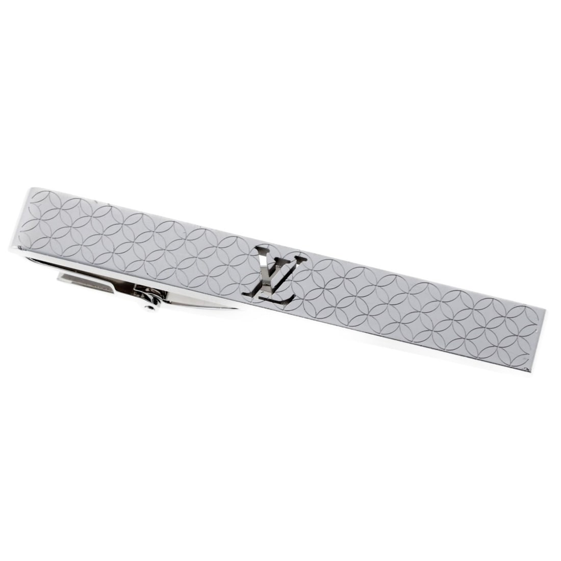 Louis Vuitton Champs-Élysées Tie Clip, Monogram Flower, M65042, Metal, Silver: --- Catalog ---Category: SizeSize (HxWxD): 8.00mm x 60.00mm x 10.00mm / 0.31'' x 2.36'' x 0.39''Category: DesignType: Tie pinColor: SilverGender: MenMaterial: MetalCategory: GeneralBrand: Louis Vuitto