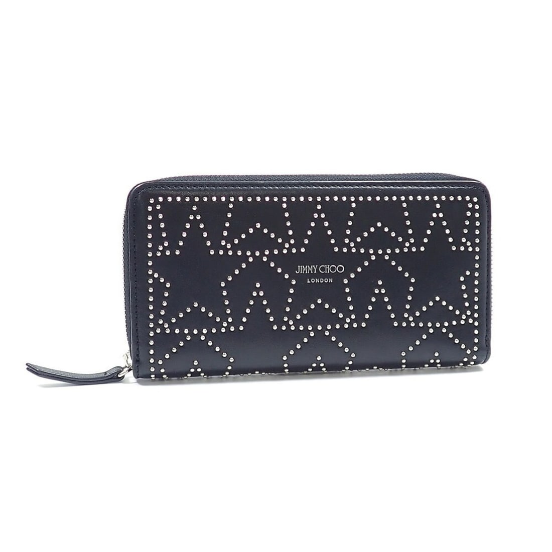 Jimmy Choo Round Long Wallet for Women, Black Leather: --- Catalog ---Category: SizeSize (HxWxD): 10cm x 19cm x 2.5cm / 3.93'' x 7.48'' x 0.98''Category: DesignType: Long wallet (bi-fold)Color: BlackGender: WomenMaterial: Leather Category: GeneralBrand: J
