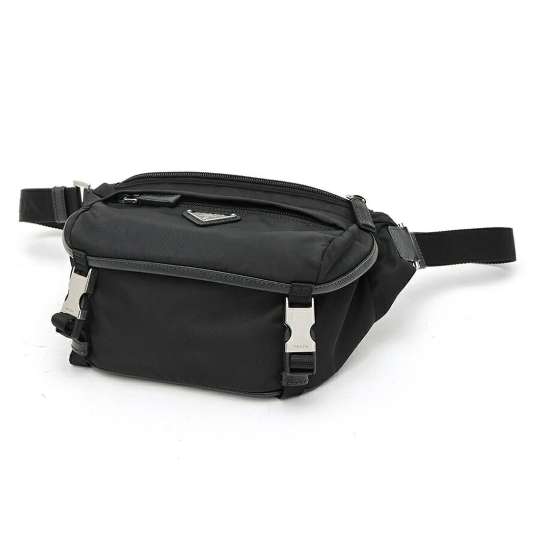 Prada PRADA Re-Nylon x Saffiano Leather Shoulder Bag 2VH171 Nylon Black: --- Catalog ---Category: SizeSize (HxWxD): 12.5cm x 20cm x 10cm / 4.92'' x 7.87'' x 3.93''Category: DesignType: Shoulder bagColor: BlackGender: Women,MenMaterial: Nylon , Saffiano triangle , Leather C