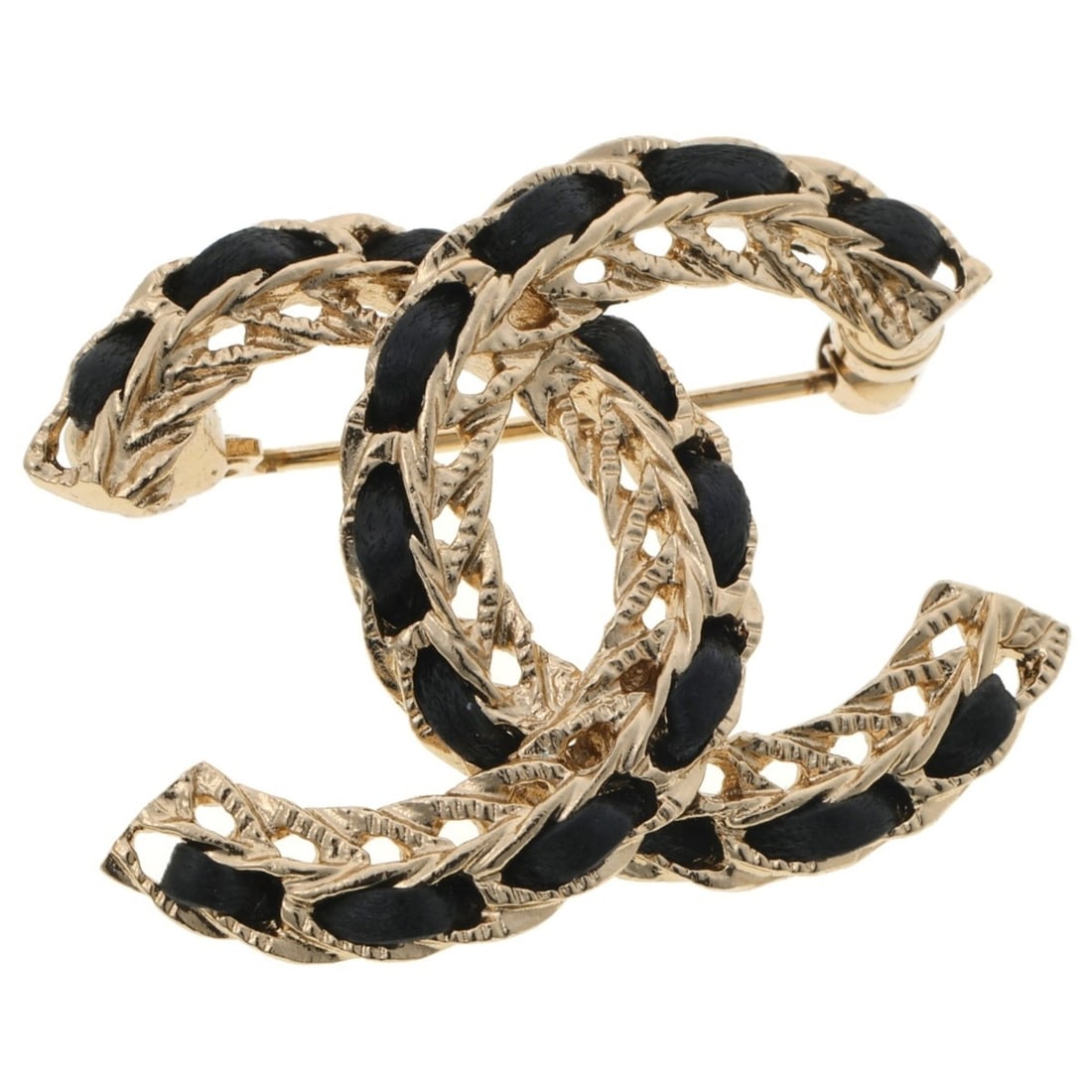 Chanel Coco Mark Brooch B22S, Metal Leather, Gold & Black: --- Catalog ---Category: SizeSize (HxWxD): 2.8cm x 3.5cm / 1.1'' x 1.37''Category: DesignType: BroochColor: Black, GoldGender: WomenMaterial: Leather, MetalCategory: GeneralBrand: ChanelCountry of Ori