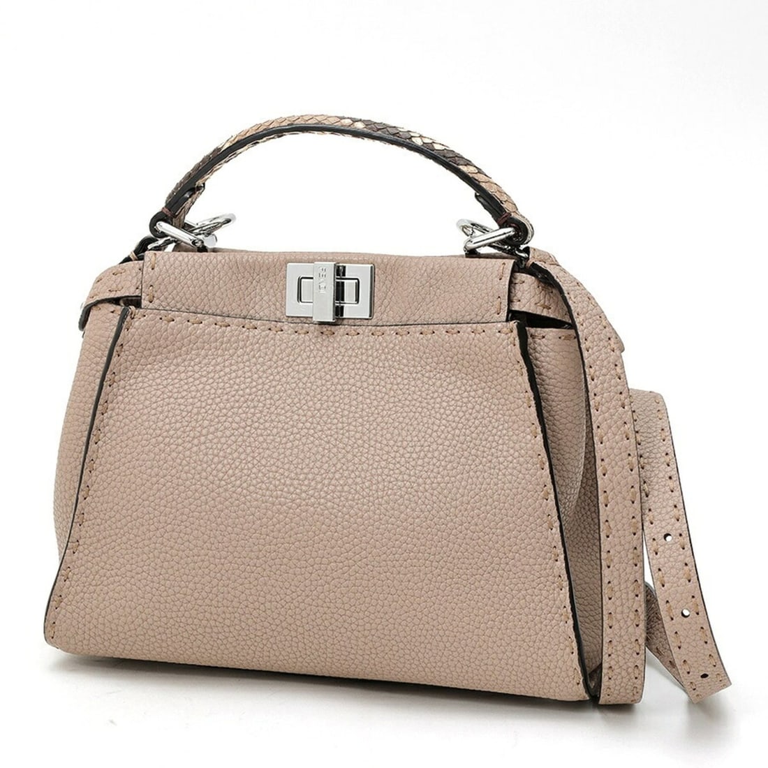Fendi Peekaboo Small Selleria Bag 8BN244N8KF04YB Dove Grey (Greige) (1 of 10)