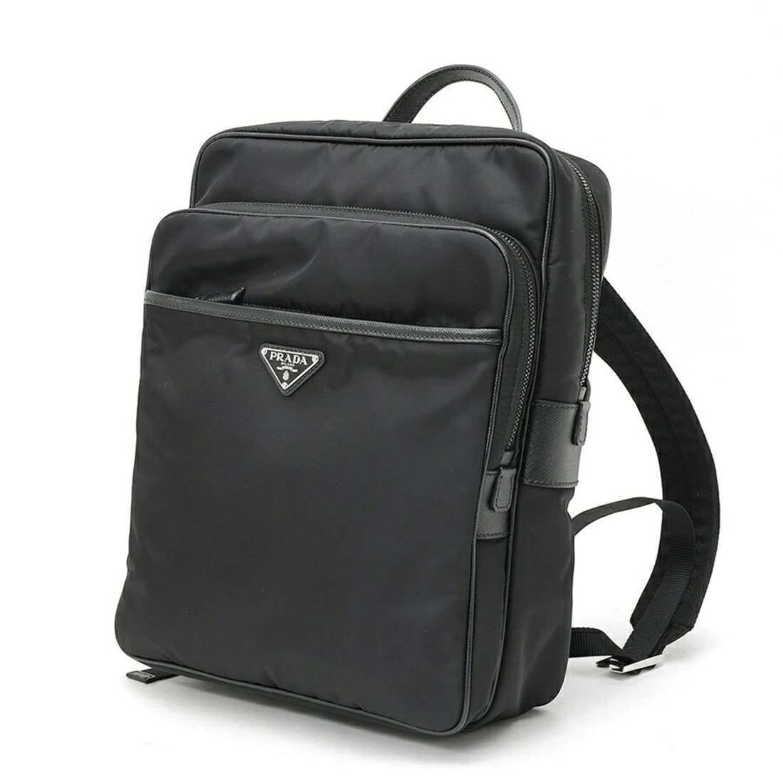 Prada Nylon x Saffiano Leather Backpack 2VZ064 - Nylon, Black: --- Catalog ---Category: SizeSize (HxWxD): 34cm x 27cm x 12cm / 13.38'' x 10.62'' x 4.72''Category: DesignType: BackpackColor: BlackGender: Women,MenMaterial: Nylon Category: GeneralBrand: PradaCountr