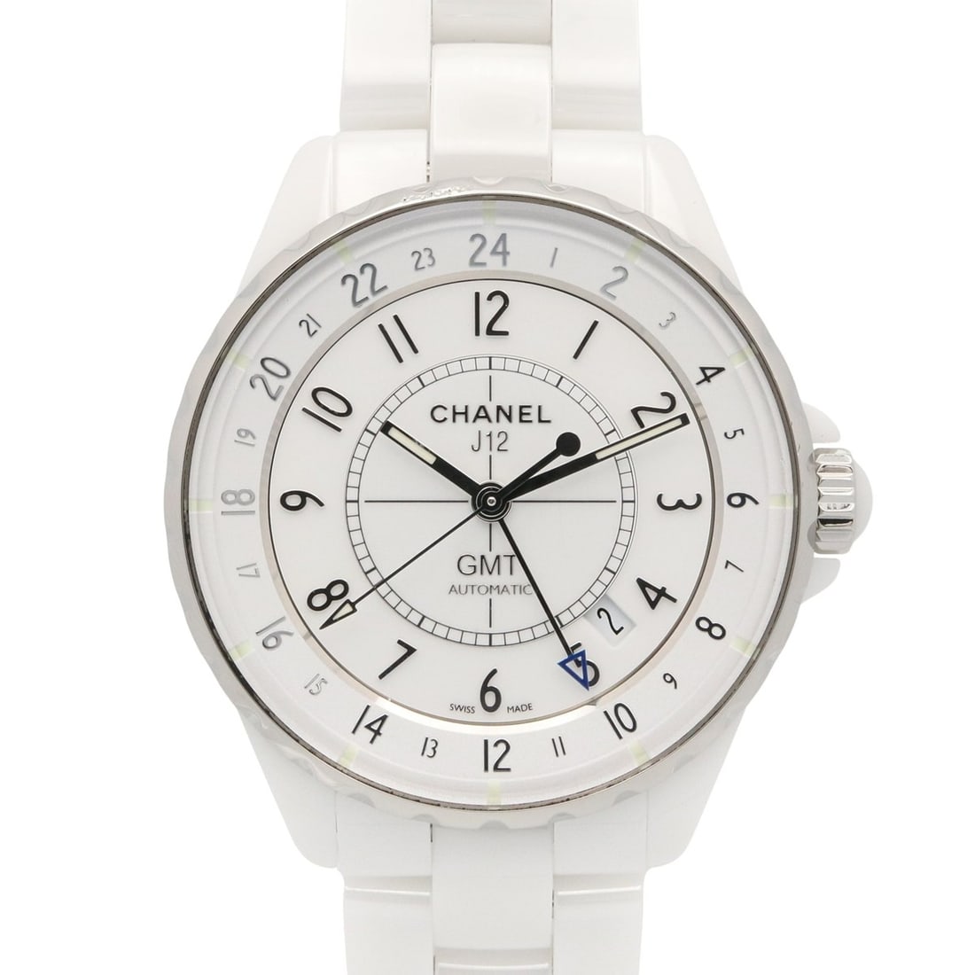 Chanel J12 GMT Watch, Ceramic, Men's, White (H3103) (1 of 17)