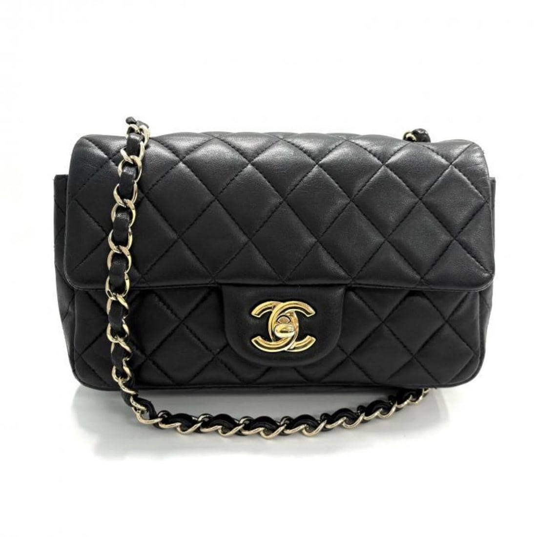 Chanel Lambskin Matelassé 20 Chain Shoulder Bag, Black with Gold Hardware: --- Catalog ---Category: SizeSize (HxWxD): 12.5cm x 20cm x 6.5cm / 4.92'' x 7.87'' x 2.55''Category: DesignType: Shoulder bagColor: BlackGender: WomenMaterial: Leather Leather/Fur Type: LambskinCatego
