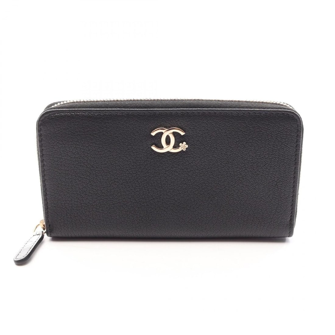 Chanel Coco Mark Round Wallet, Leather, Women's, Black: --- Catalog ---Category: SizeSize (HxWxD): 8.5cm x 15cm x 2cm / 3.34'' x 5.9'' x 0.78''Category: DesignType: Wallet (bi-fold)Color: BlackGender: WomenMaterial: Leather Category: GeneralBrand: Chanel--